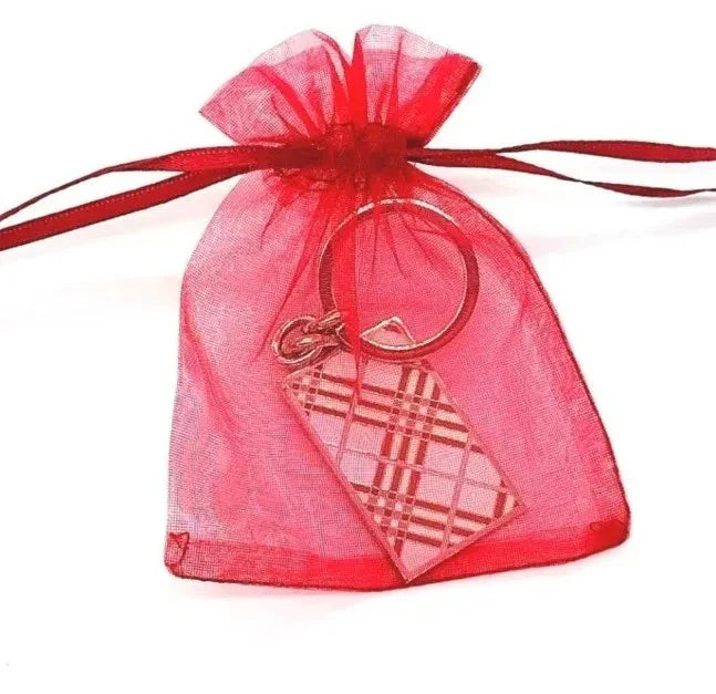 Authentic Vintage BURBERRY Nova Check Plaid  Keychain FOB Purse Charm Vintage