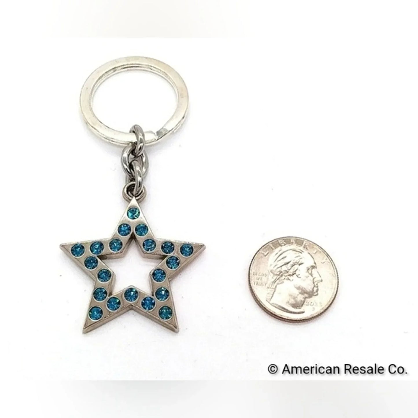 COACH Vintage Star Keychain Fob Purse Charm with Blue Swarovski Crystals #F92662