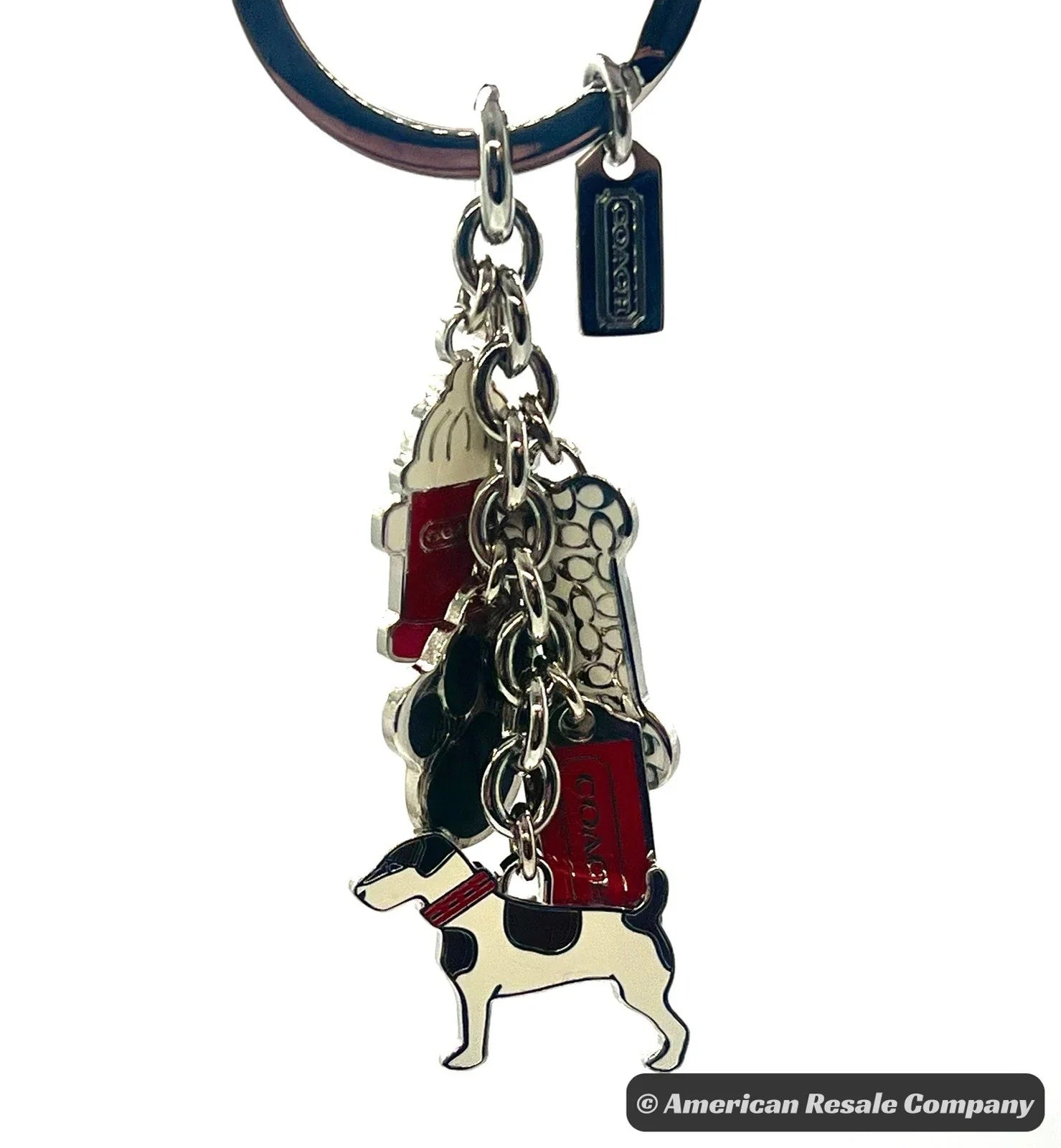 COACH Keychain Vintage Jack Russel Terrier Dog Multi Keychain Fob  #F92114 NWOT-Rare