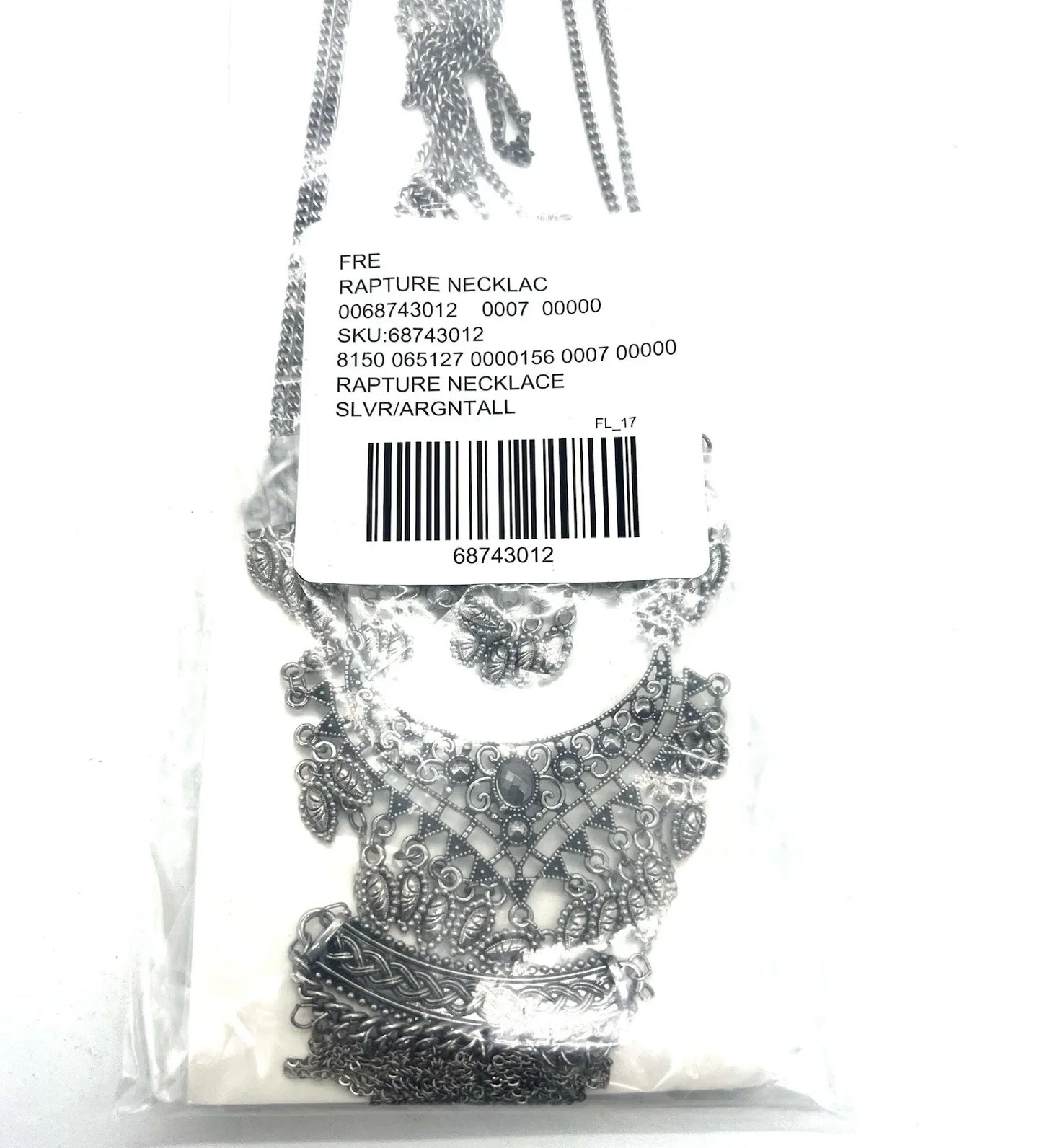 FREE PEOPLE Rapture Boho Layered Statement Necklace In Silver $87