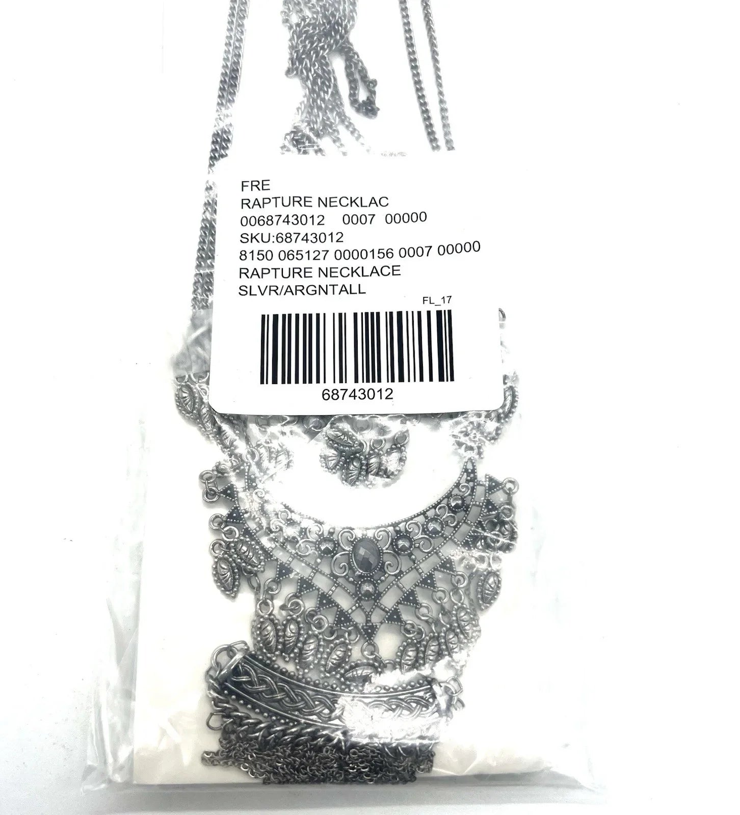 FREE PEOPLE Rapture Boho Layered Statement Necklace In Silver $87