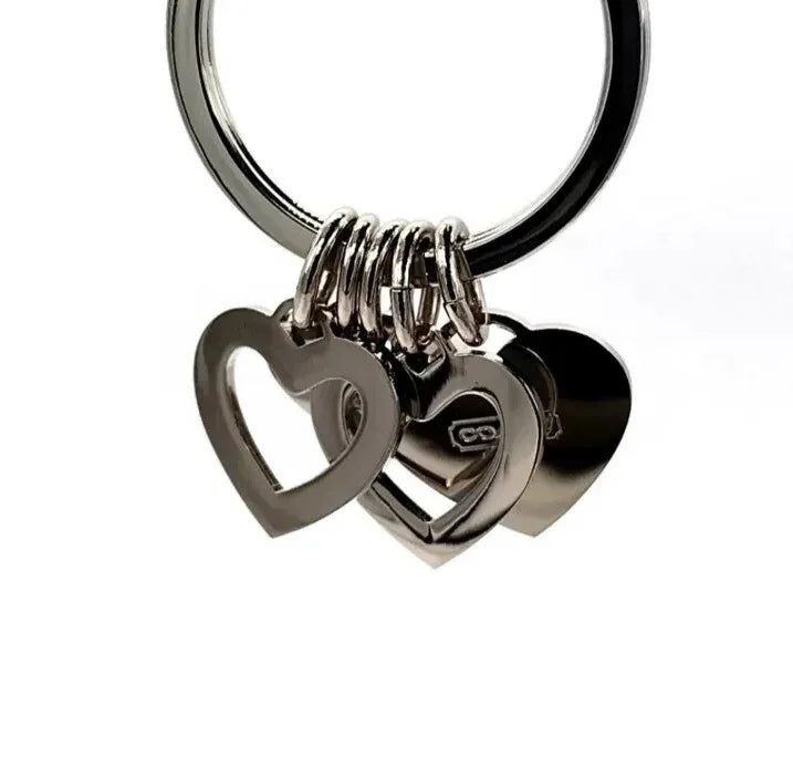 Rare COACH Heart Hearts Keychain Pink Blue Hearts Purse Charm Keychain