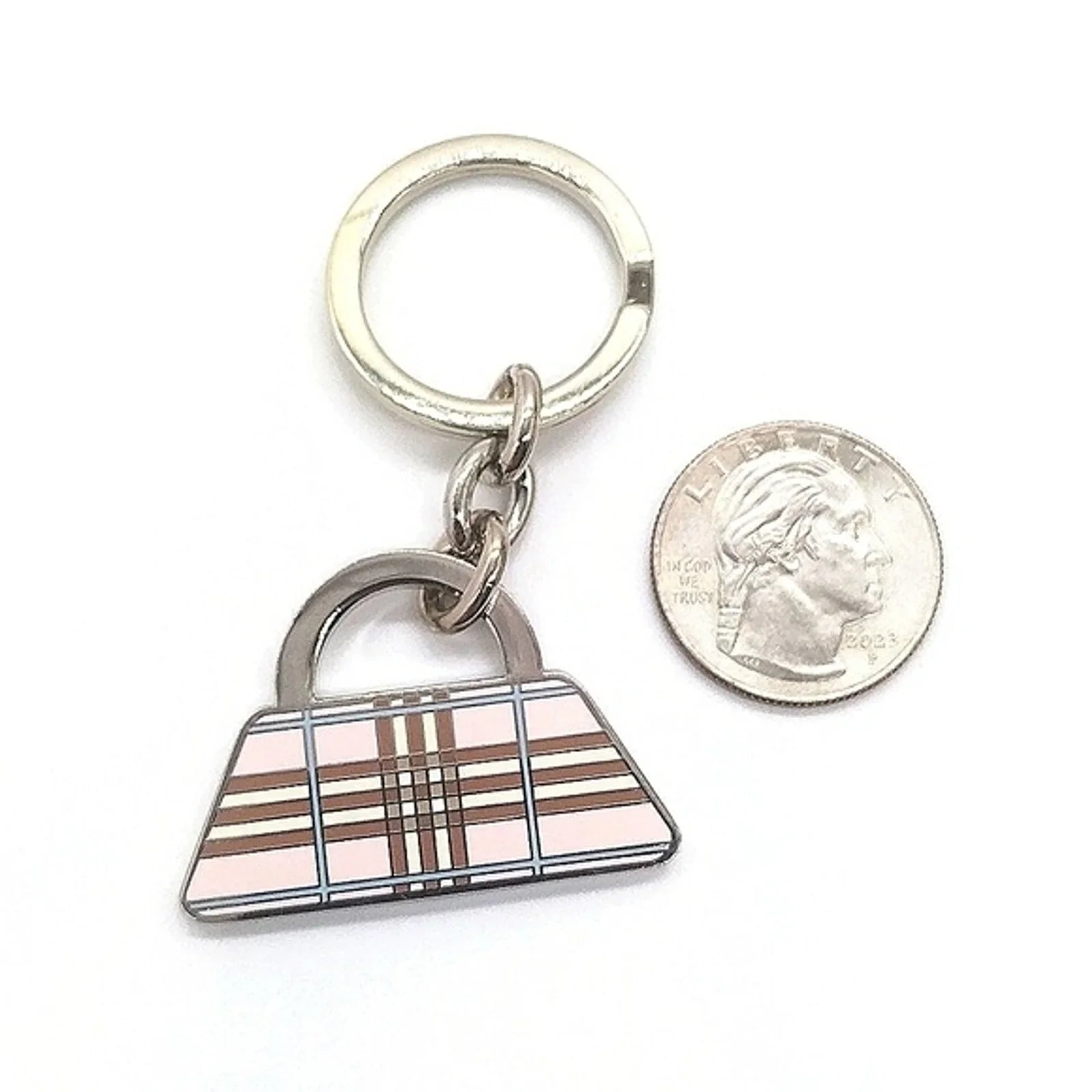 Vintage BURBERRY Nova Check Mini Purse Keychain Fob Purse Charm