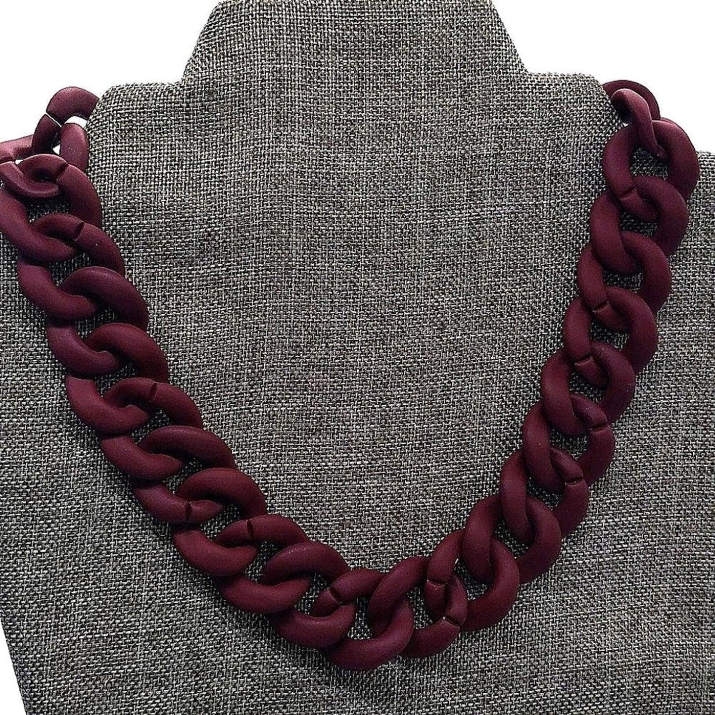 Rare Vintage DAISY FUENTES Resin Chain Link Necklace in Espresso Brown