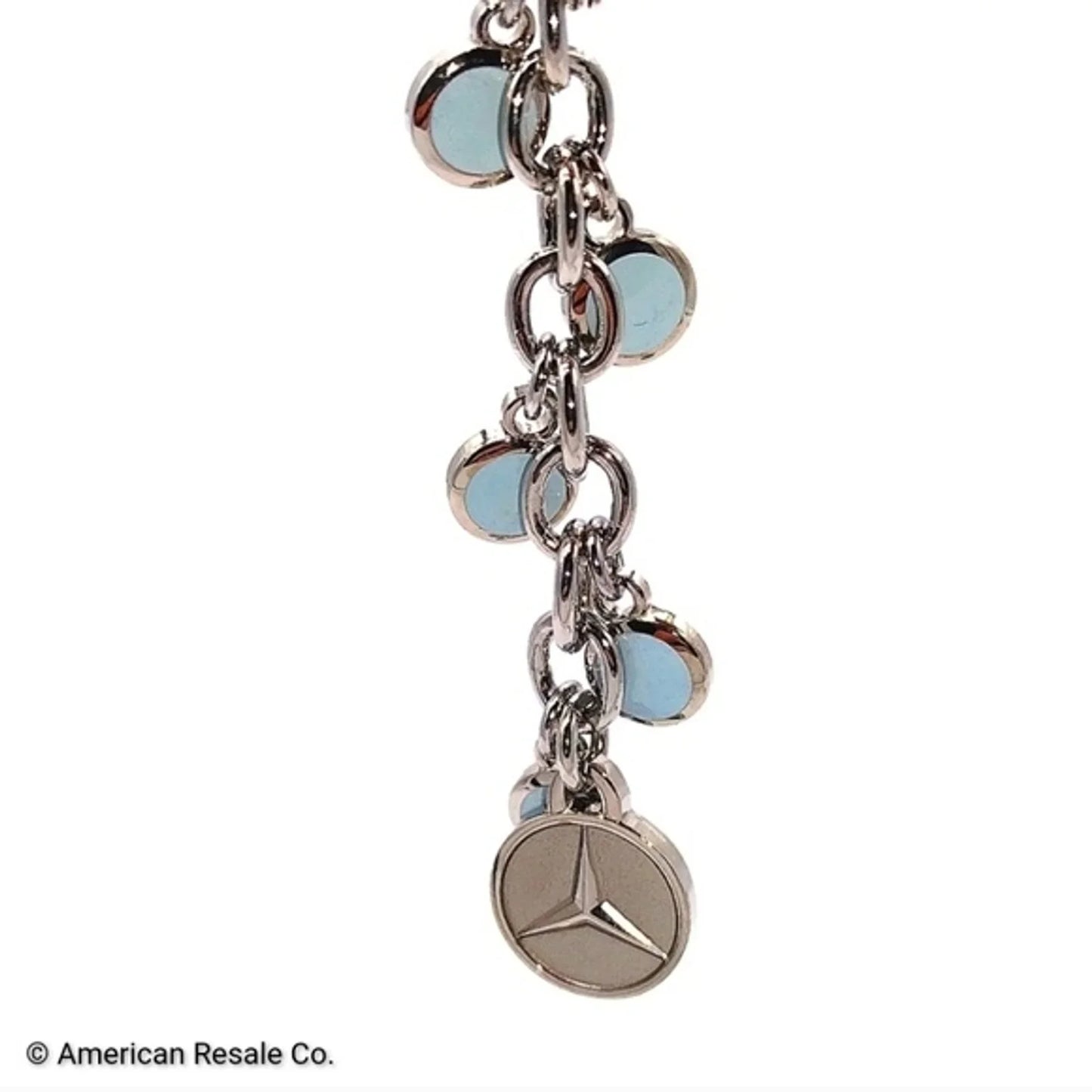 Genuine Mercedes Benz Multi Charm  Keychain Fob Purse Charm Silver and Blue-OEM