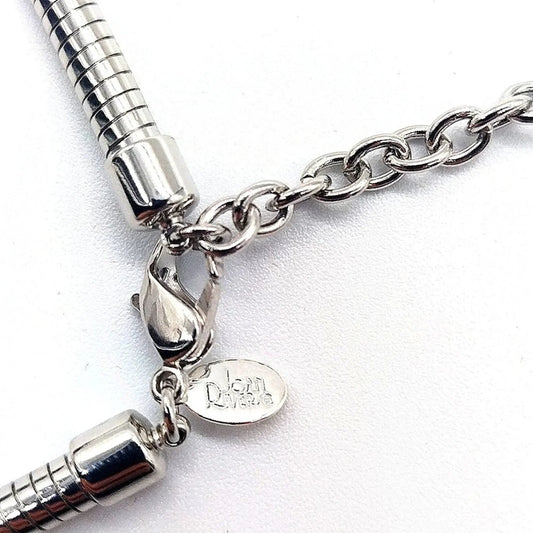 Vintage JOAN RIVERS 18" Silver Snake Omega Choker Collar Necklace- Rare