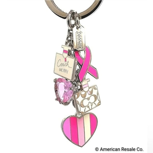 Vintage COACH BCA Breast Cancer Awareness Keychain Fob Multi Purse Charm #92161