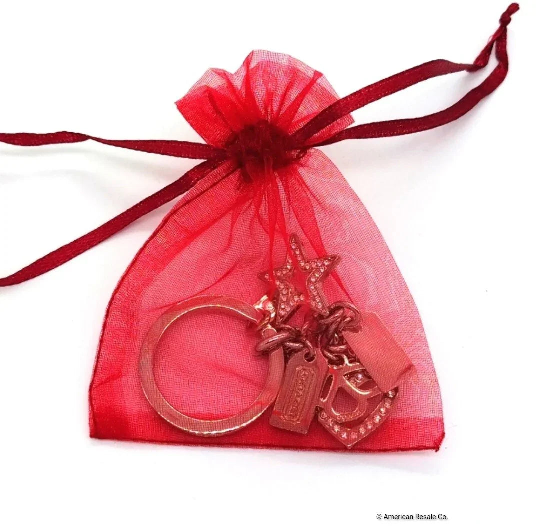 Rare COACH Pave Multi Fob Crystal Butterfly Heart Star Keychain Fob Charm CZ