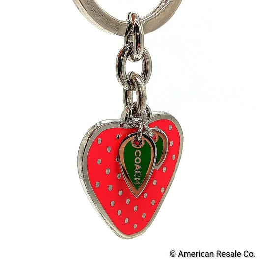 Vintage COACH Fresh Berries Strawberry Purse Charm KeyChain FOB #1631