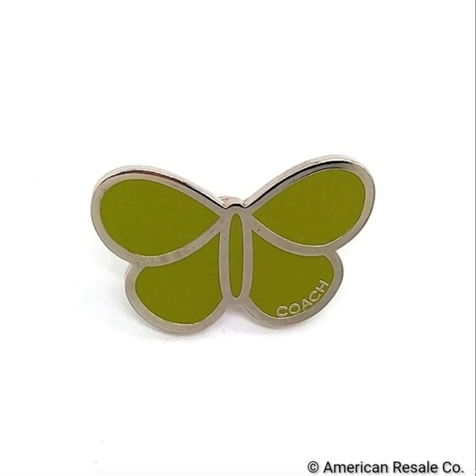 Vintage COACH Green Enamel Butterfly Lapel Pin Brooch Purse Backpack Pin Charm