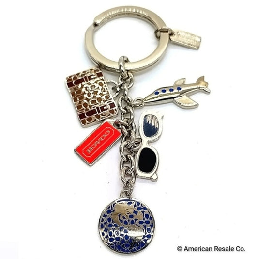 COACH Vintage World Traveler Purse Charm Key Fob Keychain-Extremely Rare Y2K