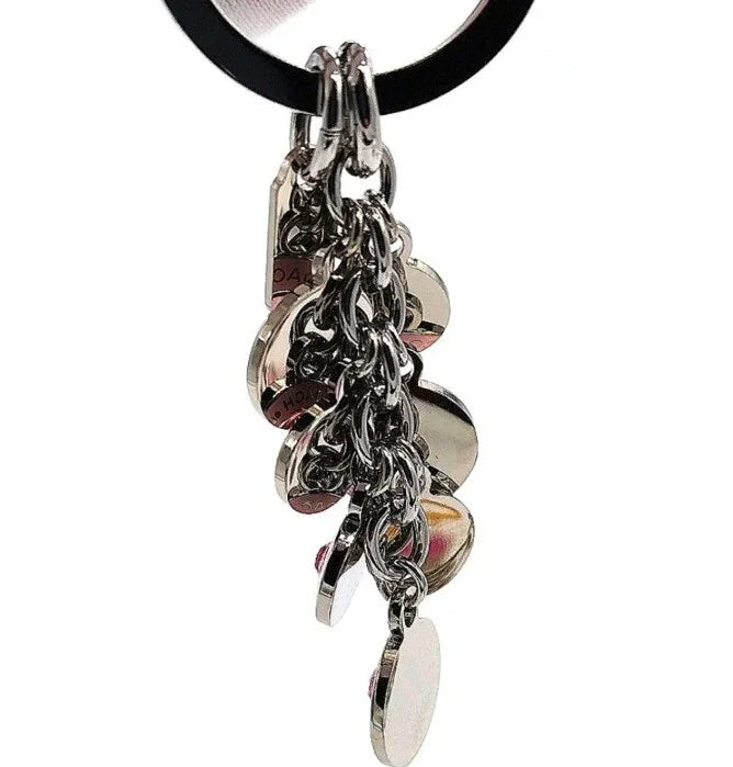NEW IN BOX COACH Signature Pink Diamond CZ gemstone Charm Fob Keychain-Vintage