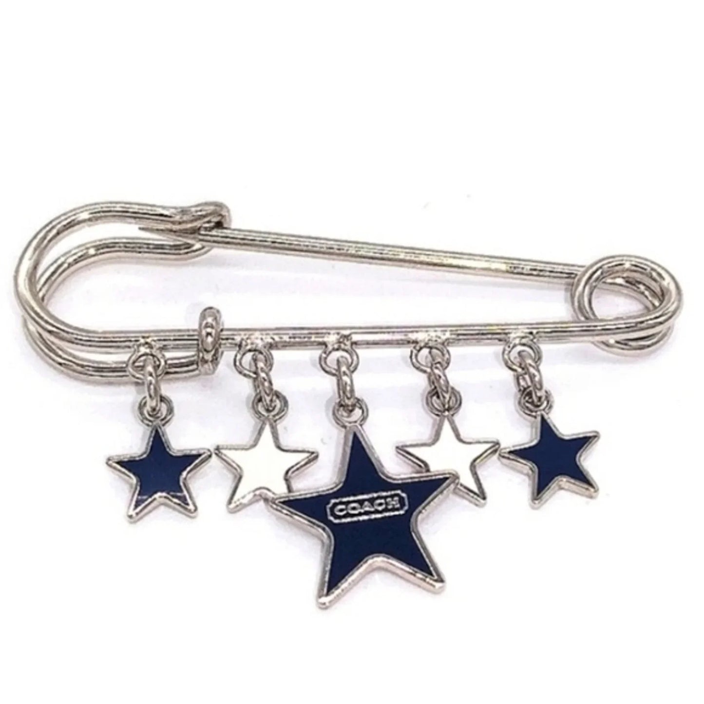 Vintage COACH Multi Star safety pin brooch Handbag backpack purse charm
