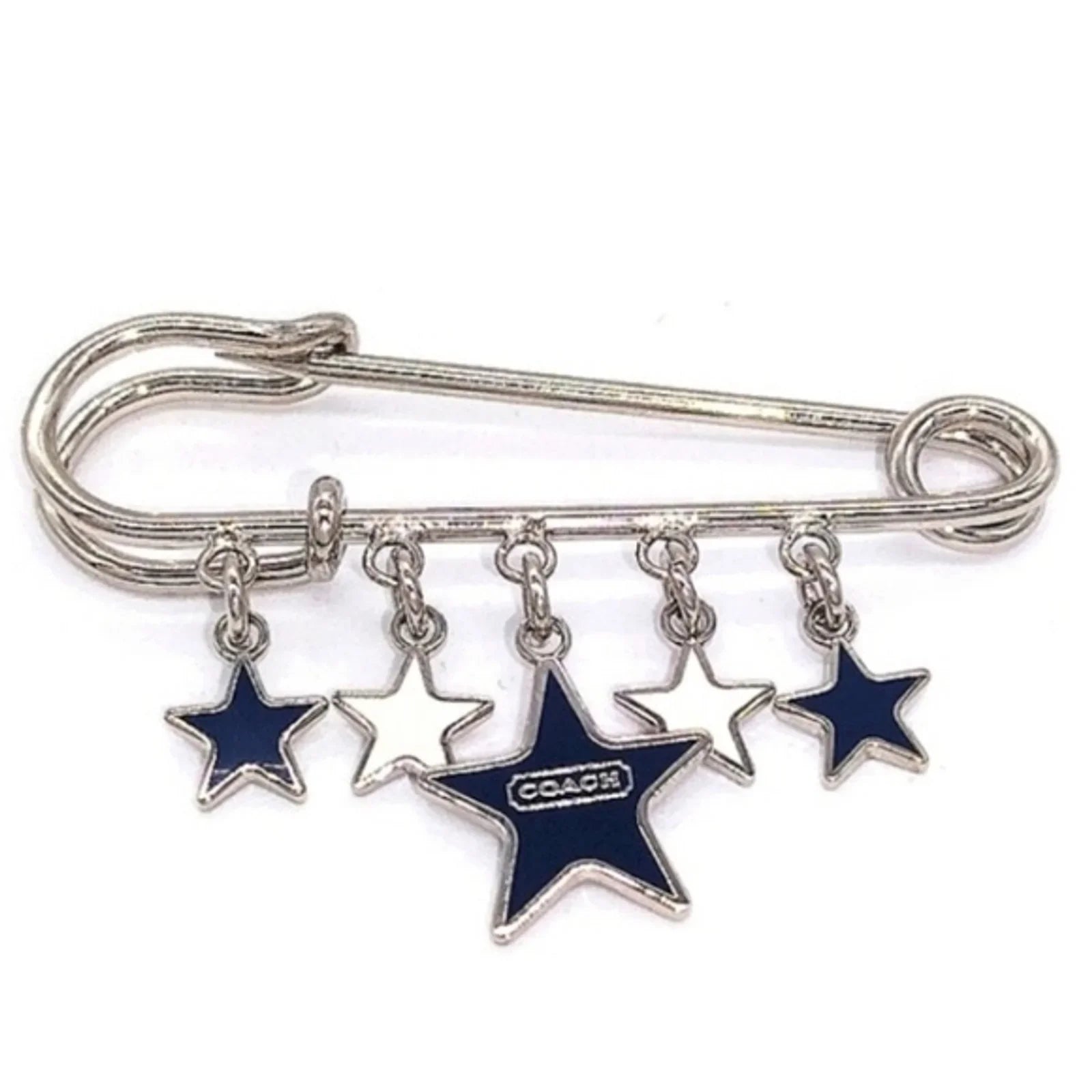 Vintage COACH Multi Star safety pin brooch Handbag backpack purse charm