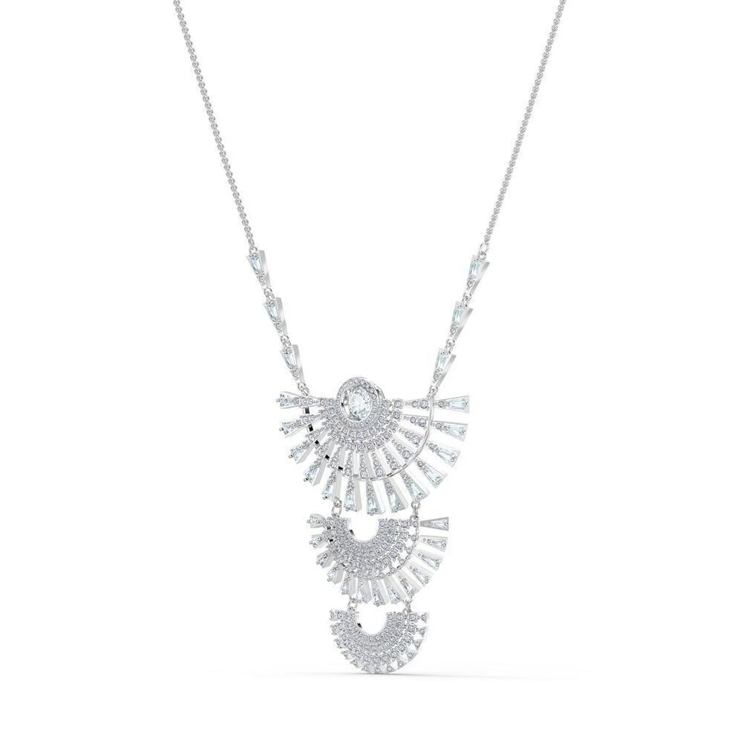 SWAROVSKI $300 Sparkling Dance Rhodium Plated Crystal Necklace 5564432-Genuine