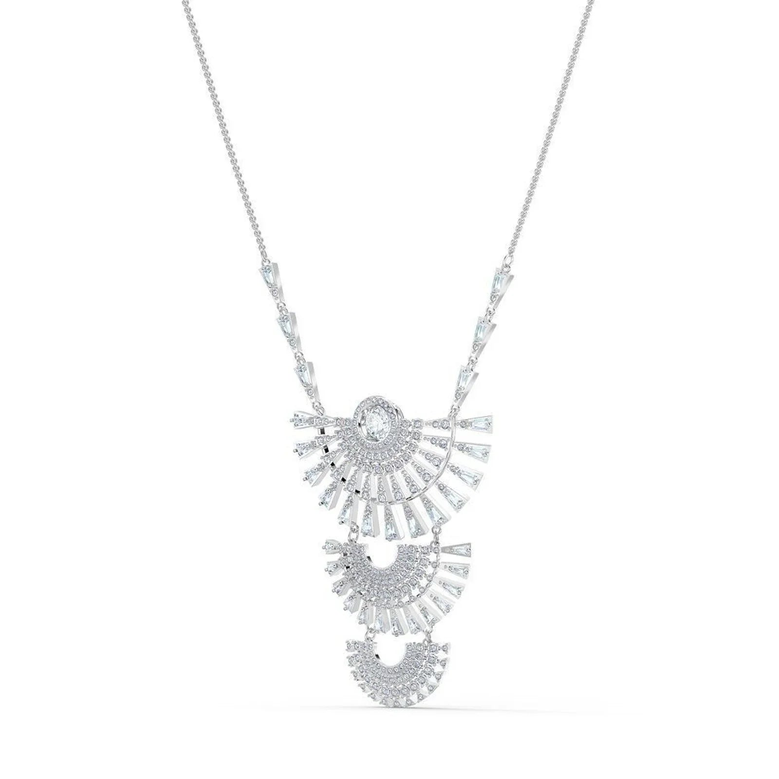 SWAROVSKI $300 Sparkling Dance Rhodium Plated Crystal Necklace 5564432-Genuine
