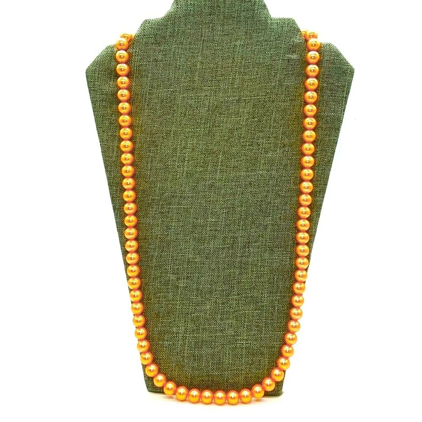 Vintage JOAN RIVERS Signed 30” Classic Collection Peach Glass Pearl Necklace
