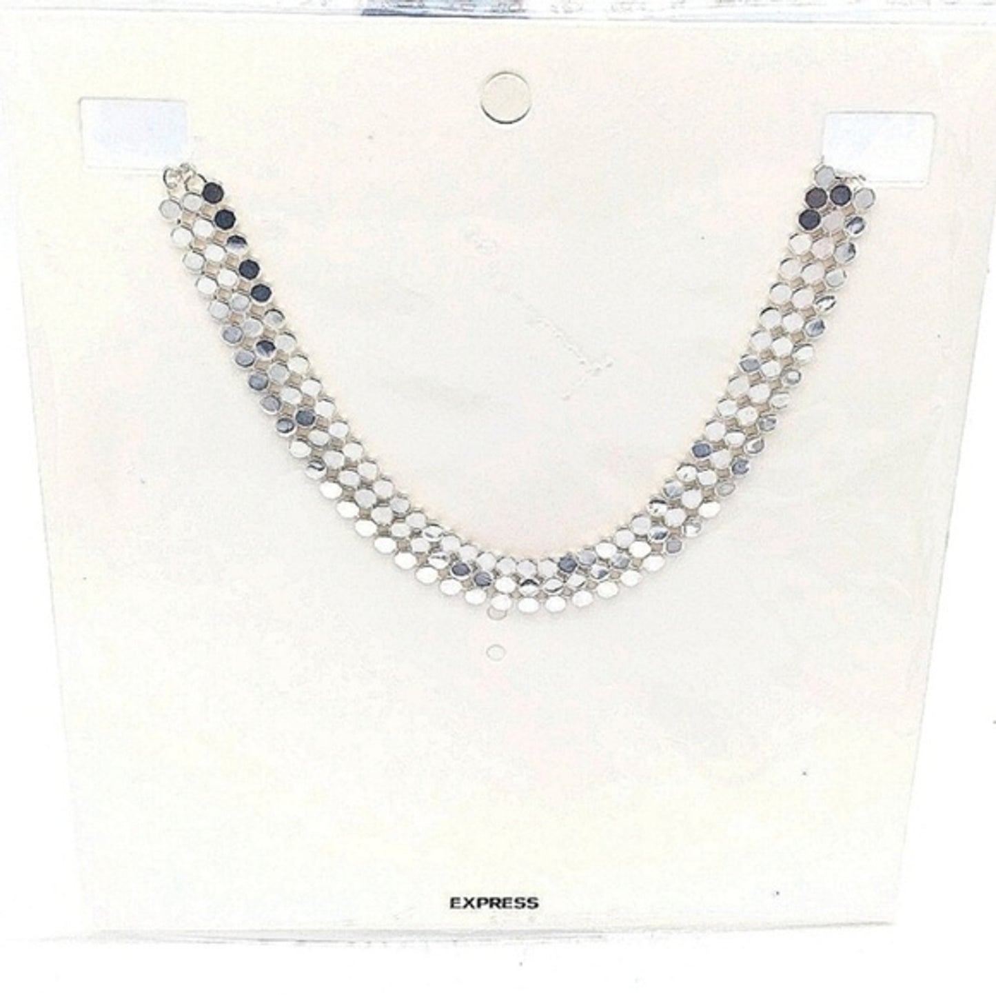 Gorgeous Express Mirrored Reflective choker necklace in Silver 