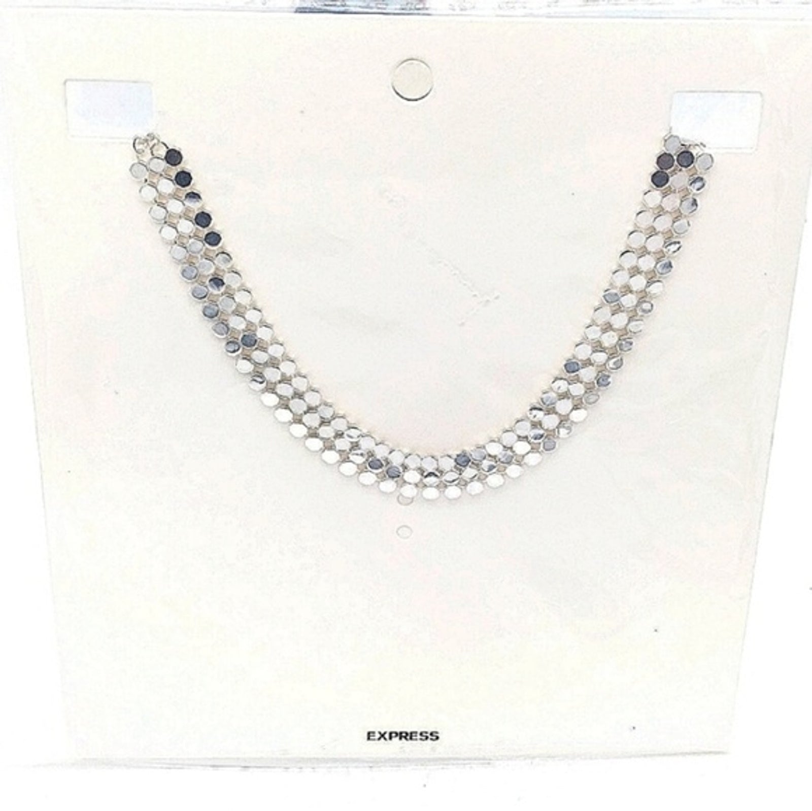 Gorgeous Express Mirrored Reflective choker necklace in Silver 