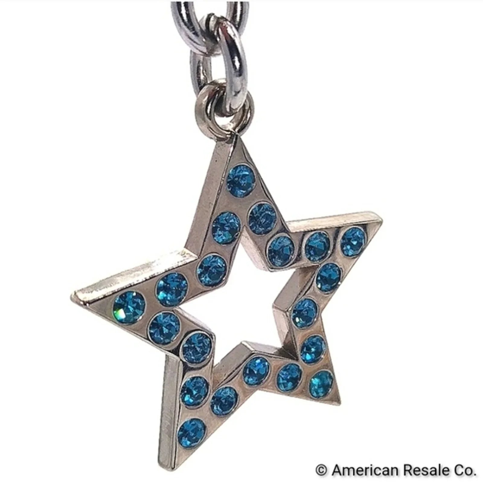 COACH Vintage Star Keychain Fob Purse Charm with Blue Swarovski Crystals #F92662