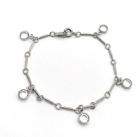 KJL Kenneth Jay Lane Vintage Crystal Bracelet in Silver 7.5"-Korea