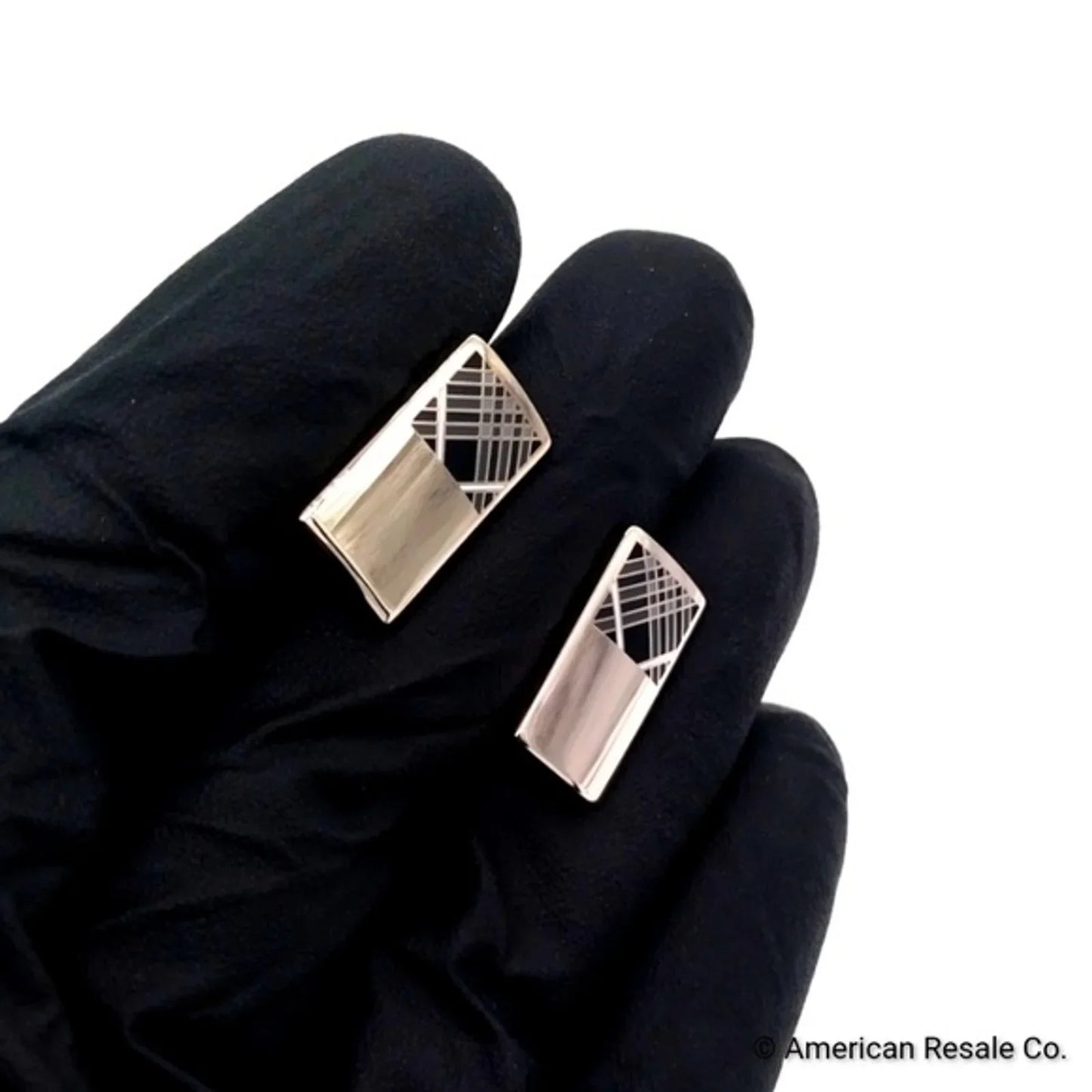 Vintage Burberry Cufflinks. Signed. Rare. Nova Check Pattern. Same Day Shipping.