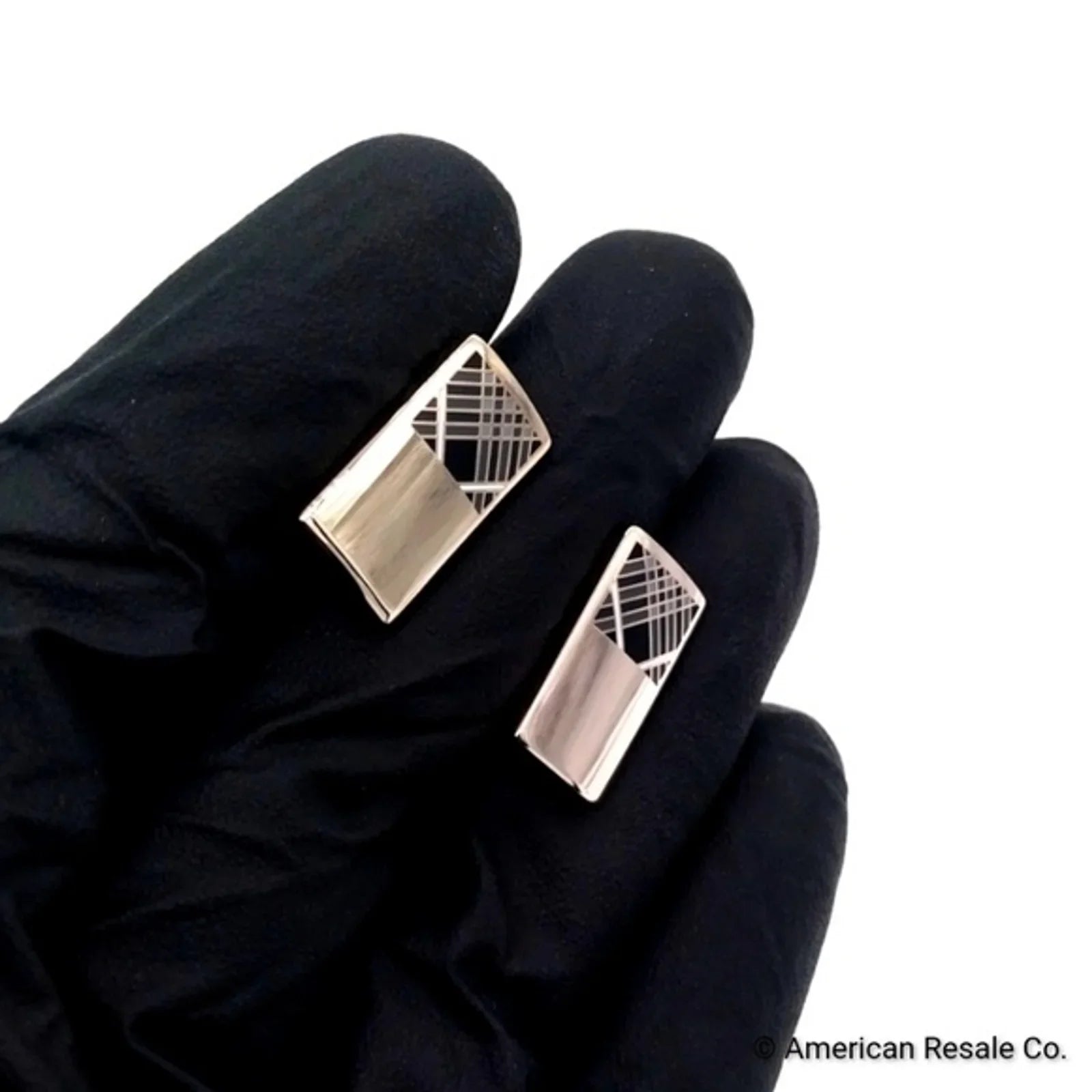 Vintage Burberry Cufflinks. Signed. Rare. Nova Check Pattern. Same Day Shipping.