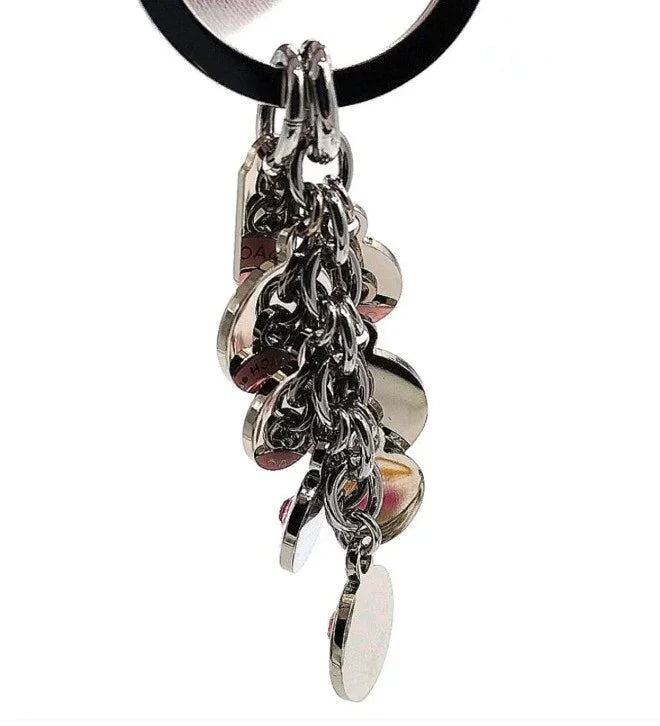 COACH Vintage BCA Signature Pink Diamond CZ Multi Charm Fob Keychain 1734