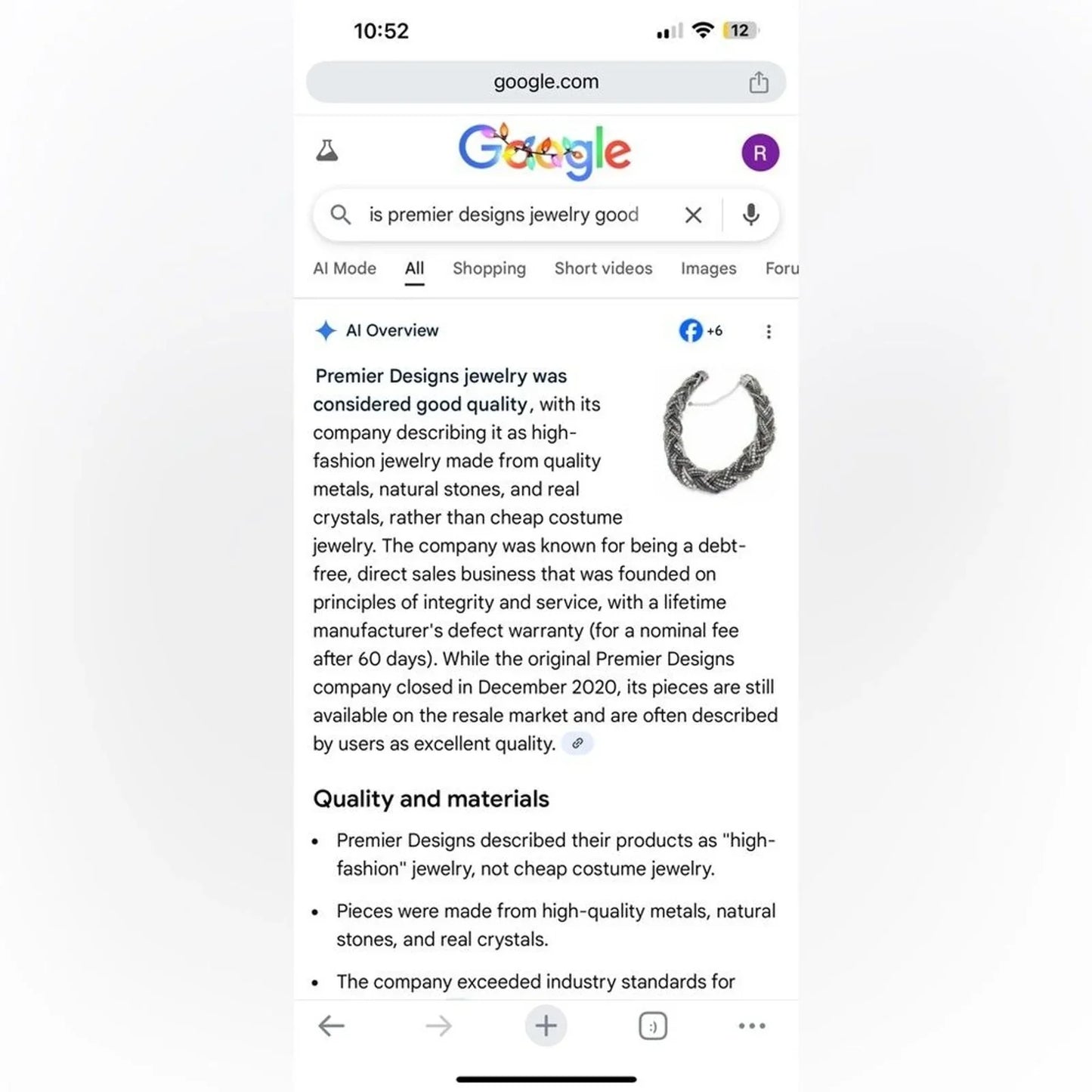 NEW Vintage Premier Designs Two Tone Large Pendant Necklace