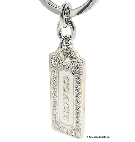 Rare COACH Vintage LOZ Pave Swarovski Enamel Keychain FOB Purse Charm #8865