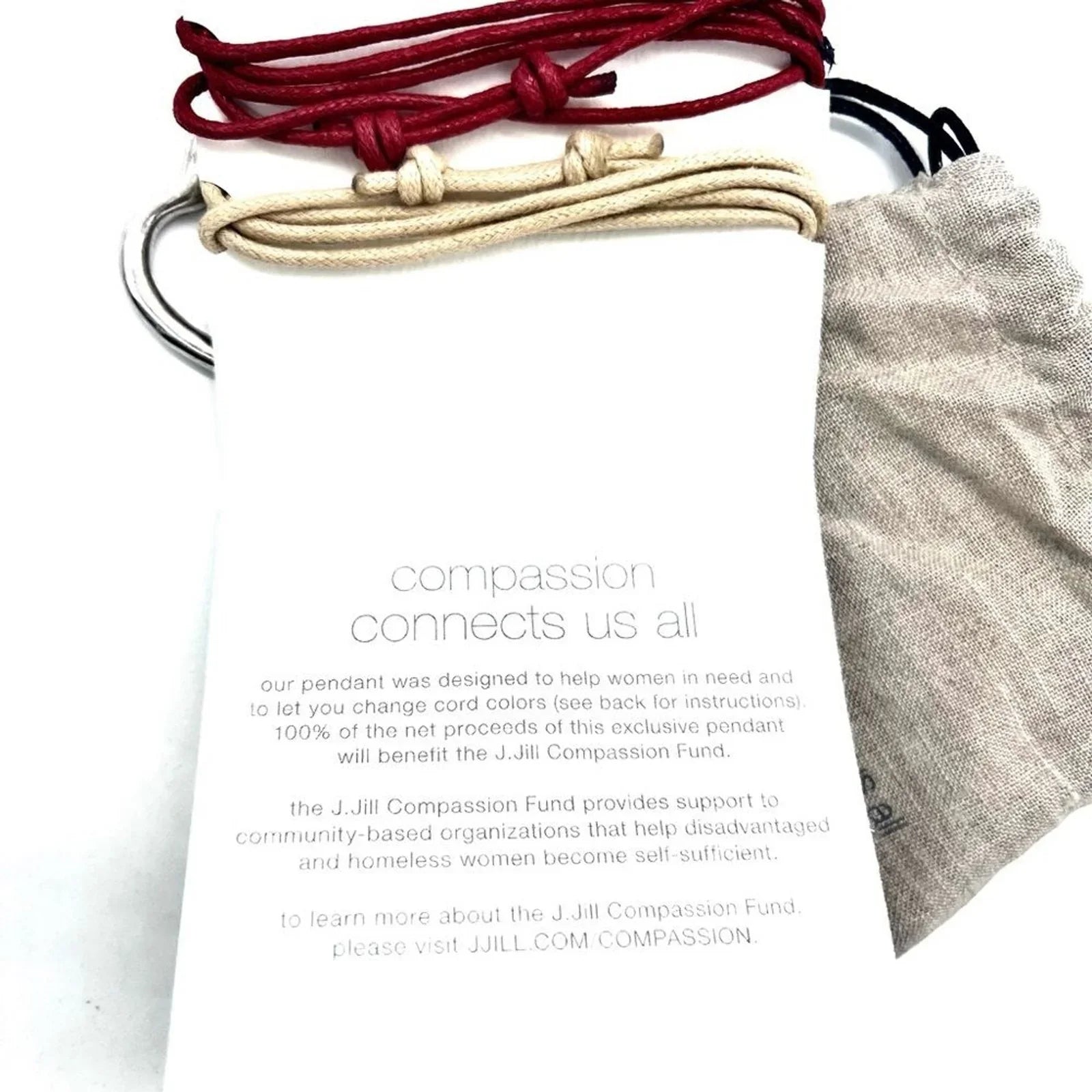 J Jill Heart Pendant Necklace w/ interchangeable cords-100% of funds to charity