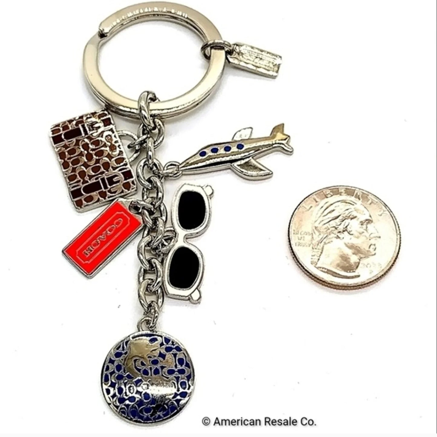 COACH Vintage World Traveler Purse Charm Key Fob Keychain-Extremely Rare Y2K