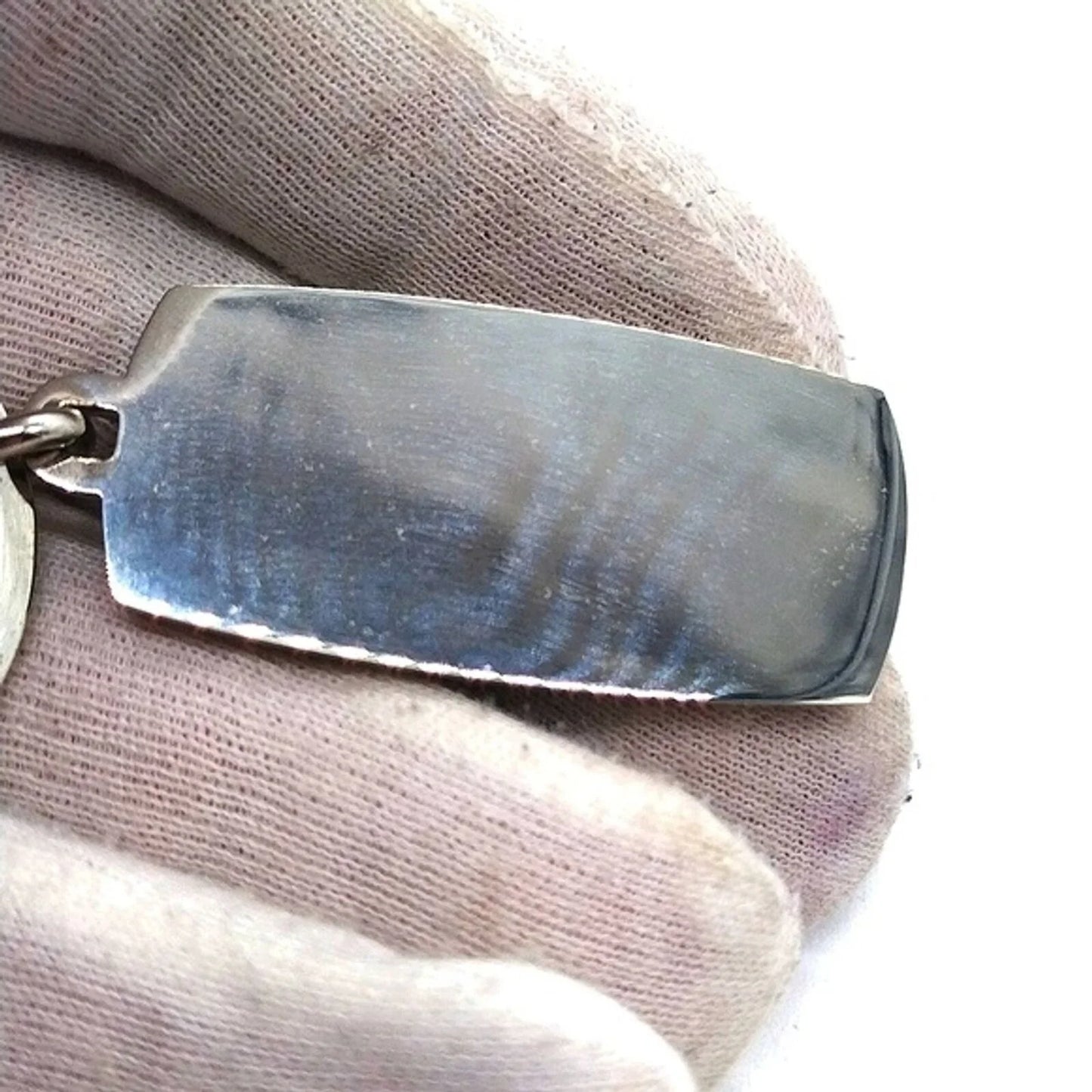 Authentic Vintage BMW M Power Logo Stainless Steel Chrome Keychain Key Fob OEM.