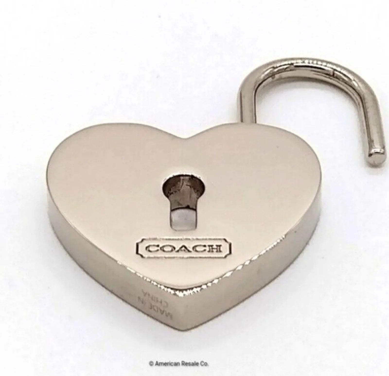 Rare COACH Red Enamel Heart Lock Love Keychain Purse Fob Charm #92118