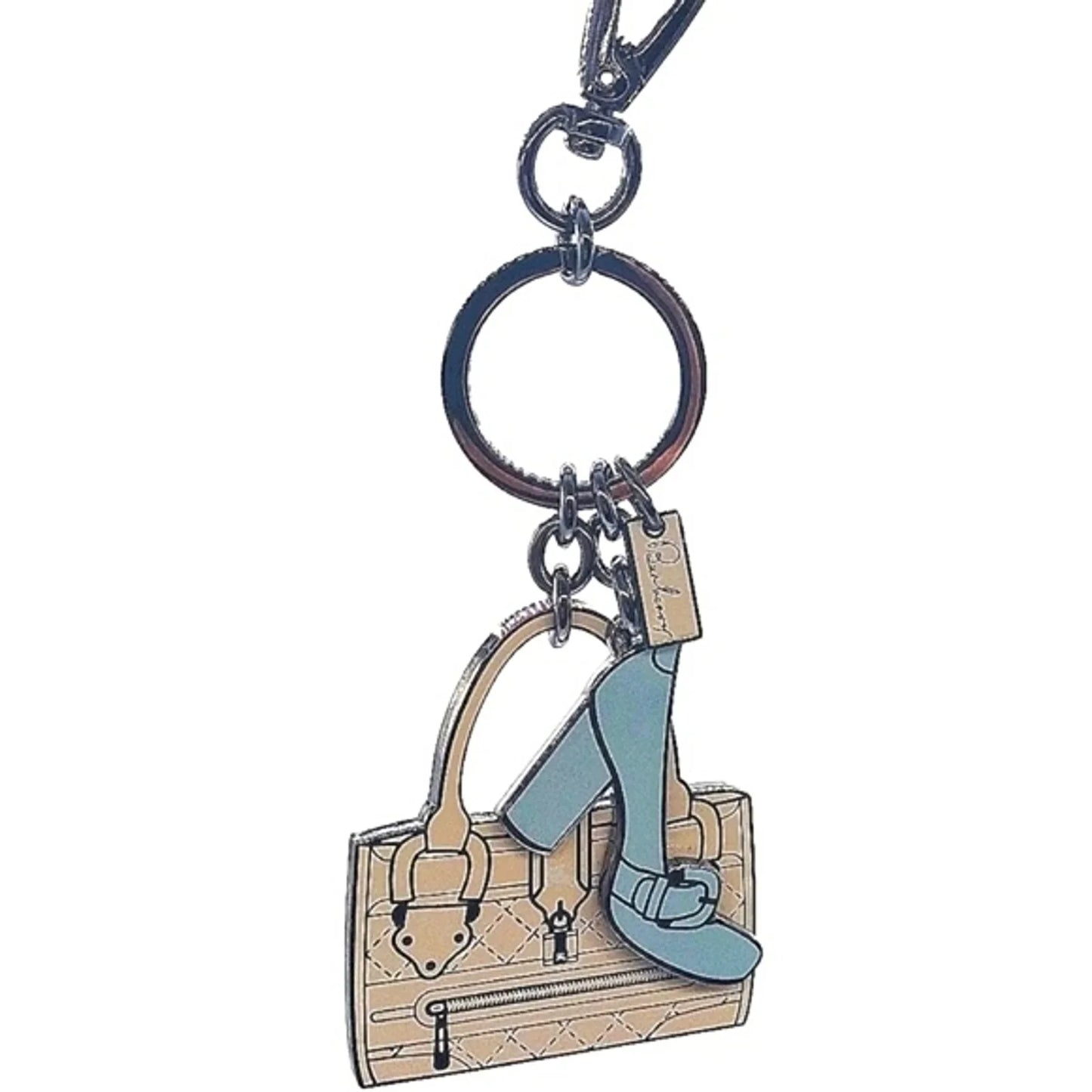 Vintage Burberry Plaid Purse and Heel Keychain FOB Tigger Snap Purse Charm