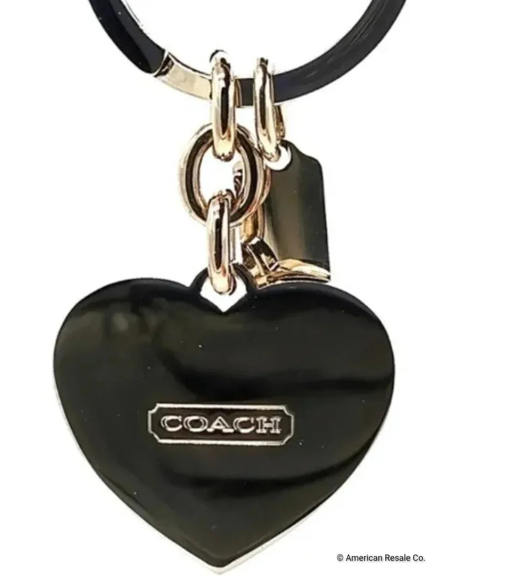 Large COACH Green Enamel SIGNATURE Heart Silver Keychain FOB Purse Charm-Rare