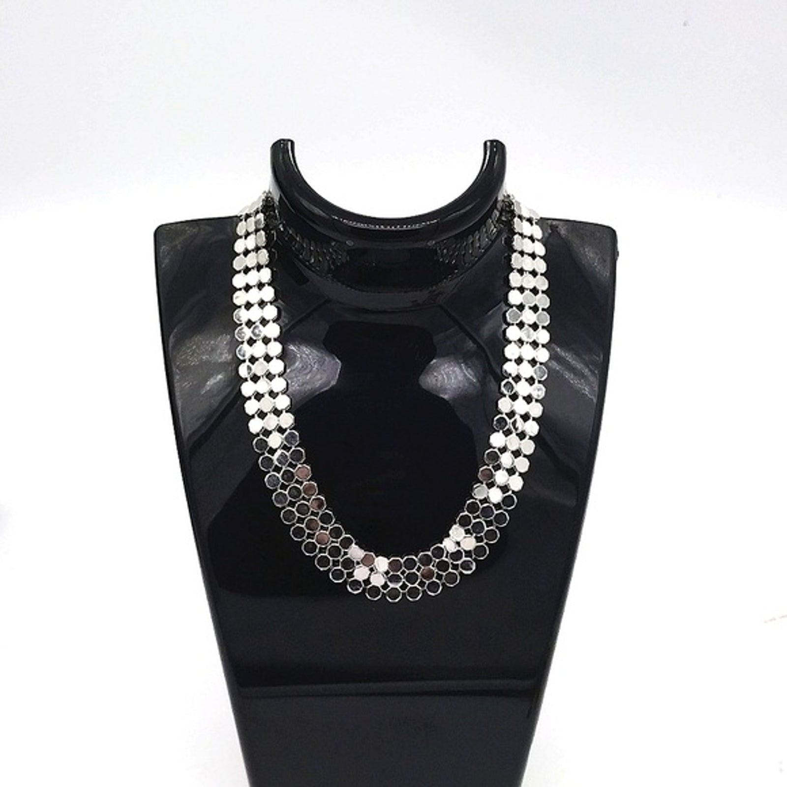 Gorgeous Express Mirrored Reflective choker necklace in Silver 