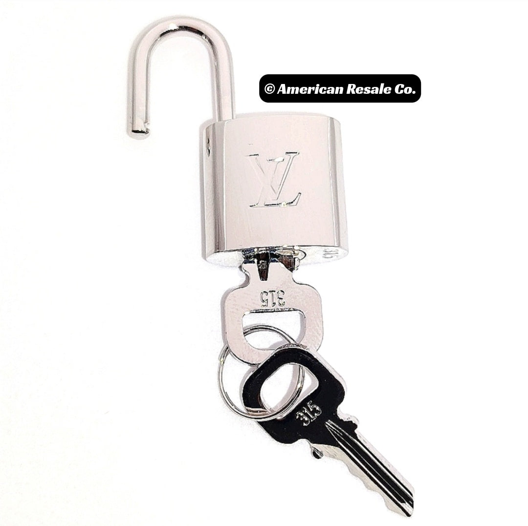 Louis Vuitton Silver high quality Cadena 315 Padlock Lock with 2 Keys VERIFIED