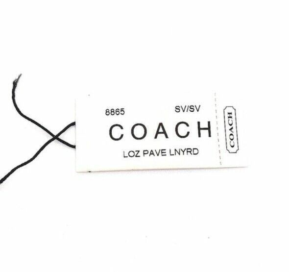 Rare COACH LOZ Pave Lanyard Diamond Enamel Keychain FOB CZ Purse Charm Tag #8865